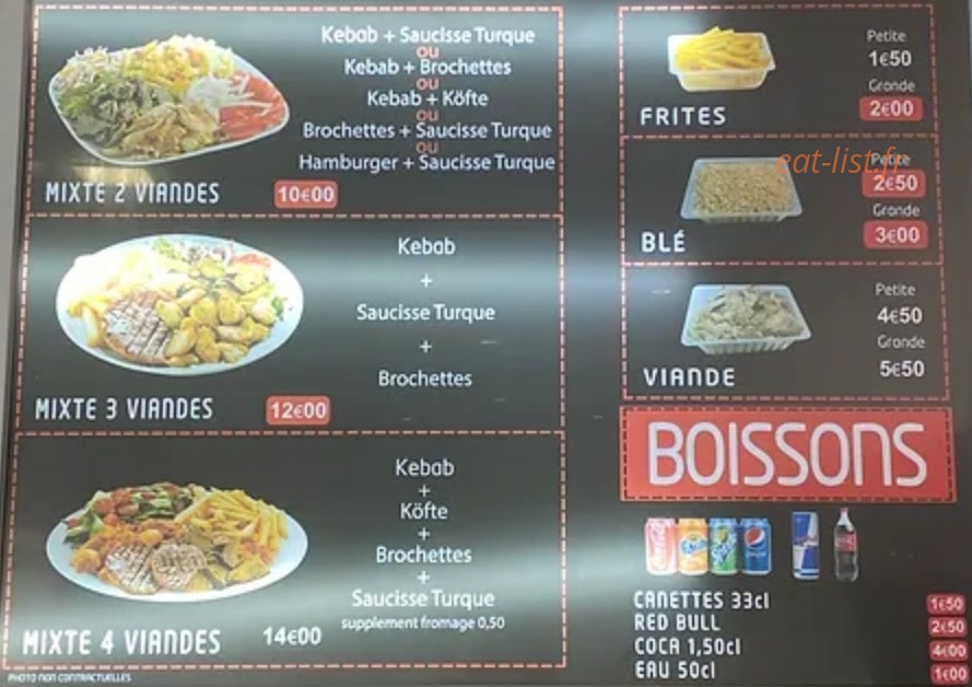 Chez Mehmet — carte page 3
