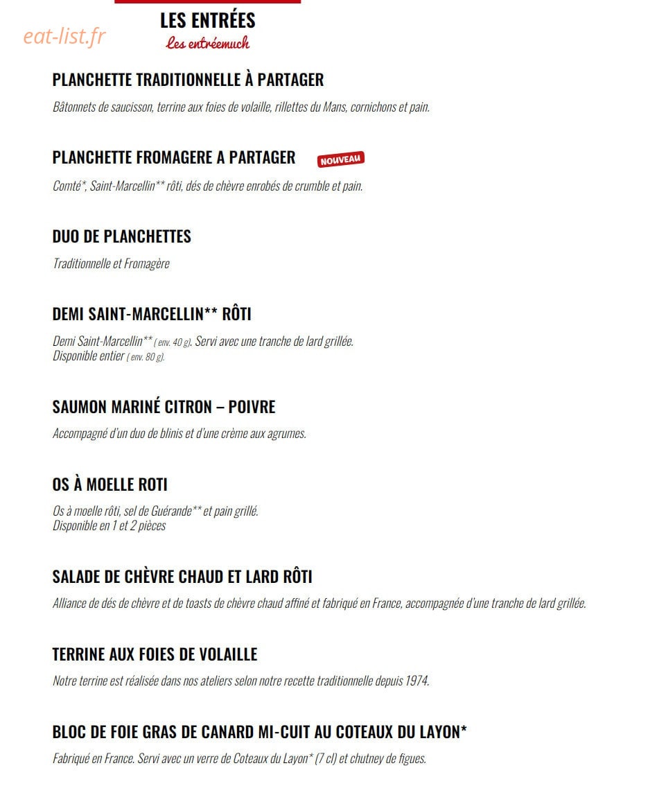 La Boucherie — carte page 1
