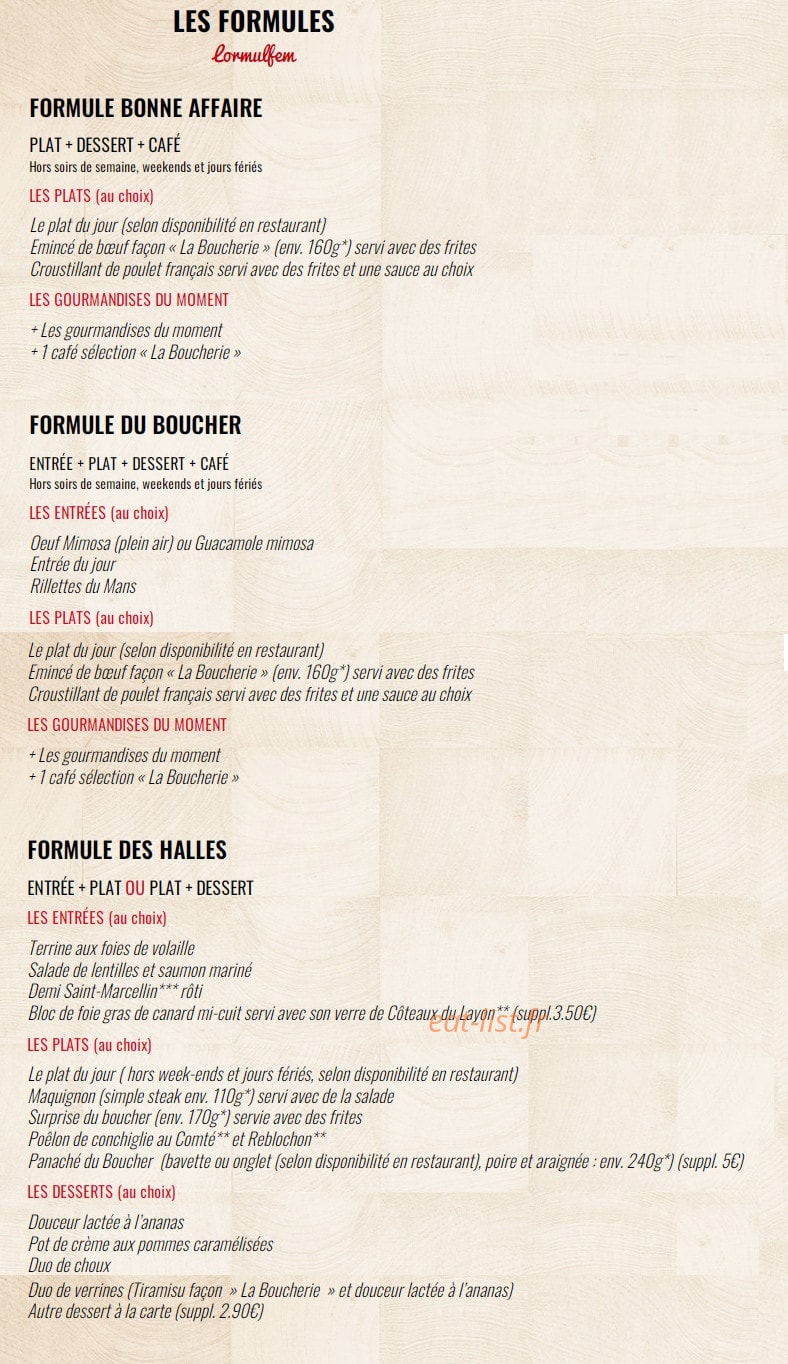La Boucherie — carte page 9