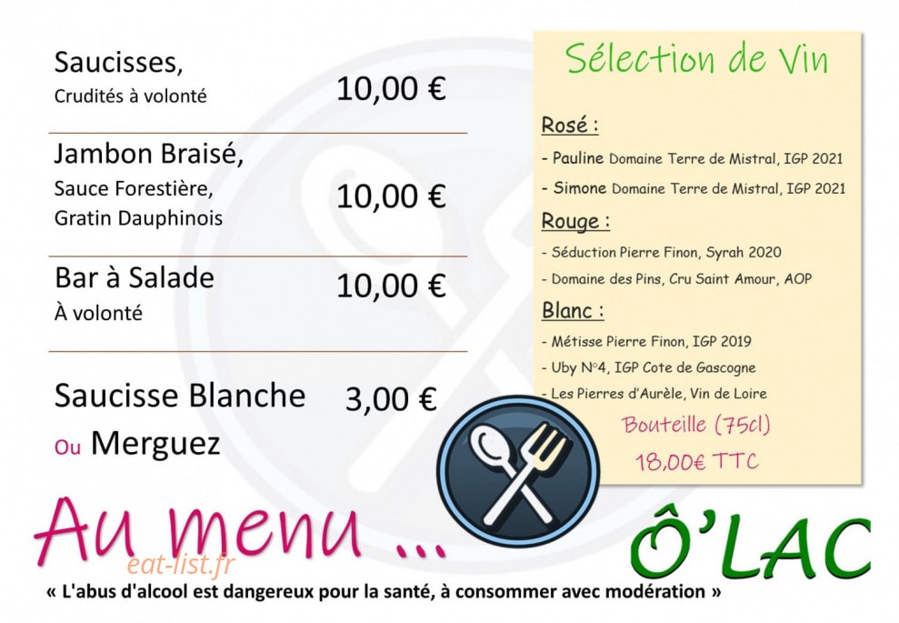 Ô' Lac — carte page 4