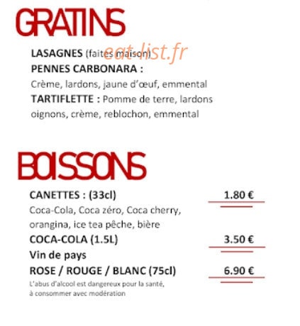 Pizzaïola — carte page 4