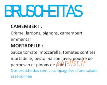 Pizzaïola — carte page 2