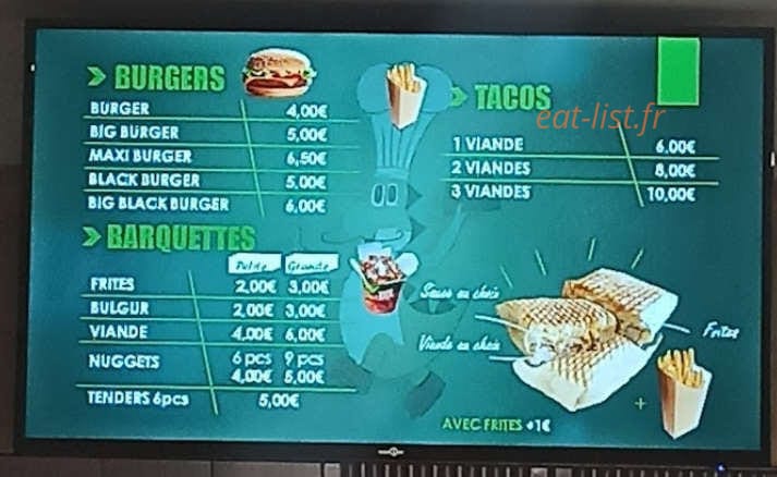 Ideal kebab — carte page 1