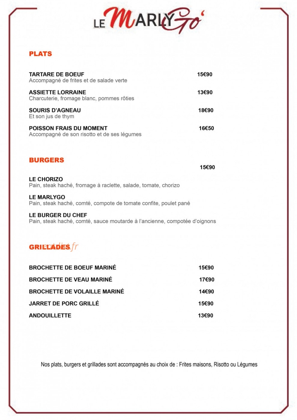 Le Marly Go — carte page 2