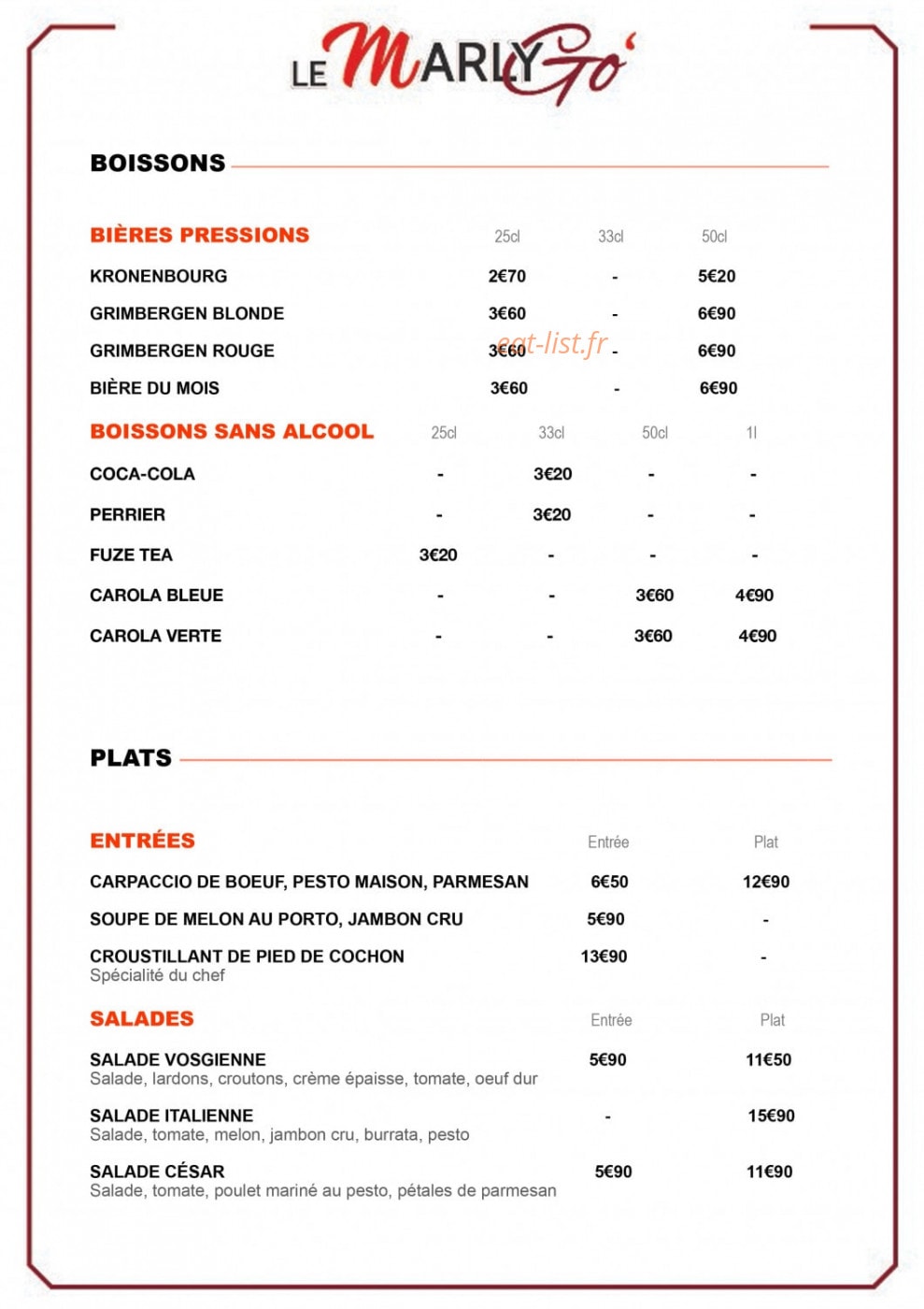 Le Marly Go — carte page 4