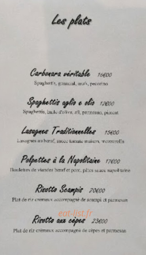 Au Tweety's — carte page 2