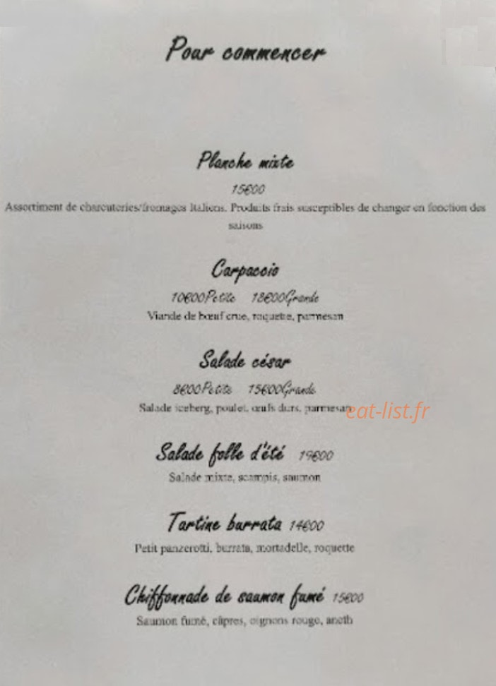 Au Tweety's — carte page 1