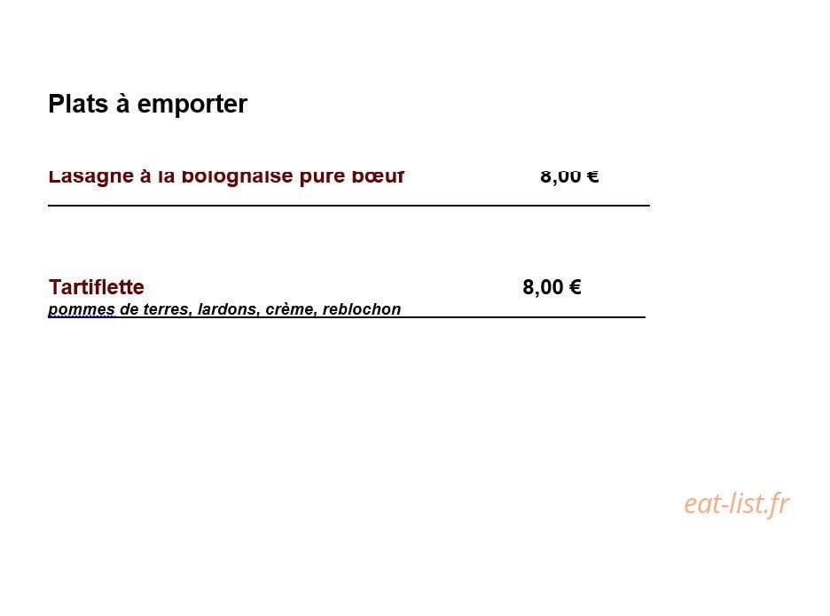 Carte et menu de Pasta in Festa à Montigny les Metz — Les plats à emporter
