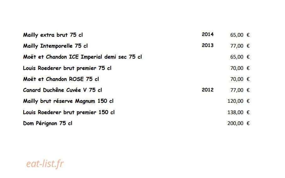 Restaurant du Parc — carte page 9