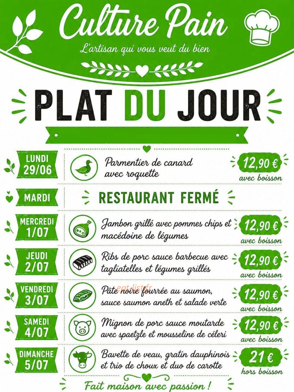 Culture Pain — carte page 1