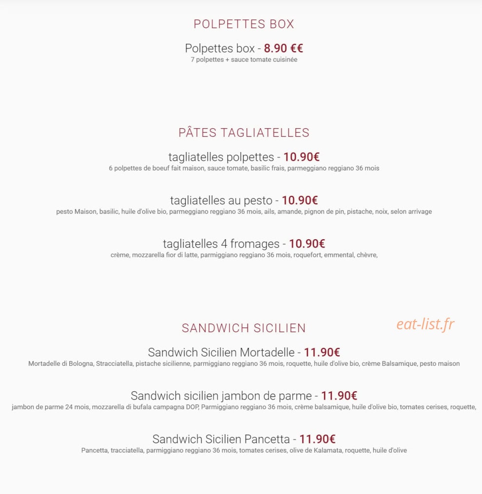 Pizza Nicolosi — carte page 1