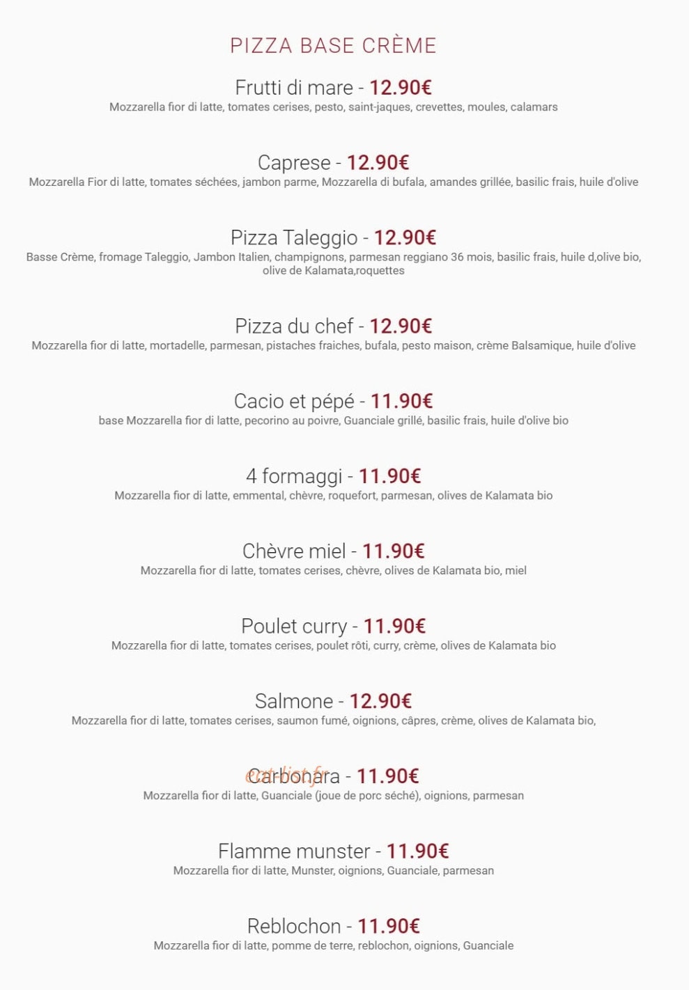 Pizza Nicolosi — carte page 3