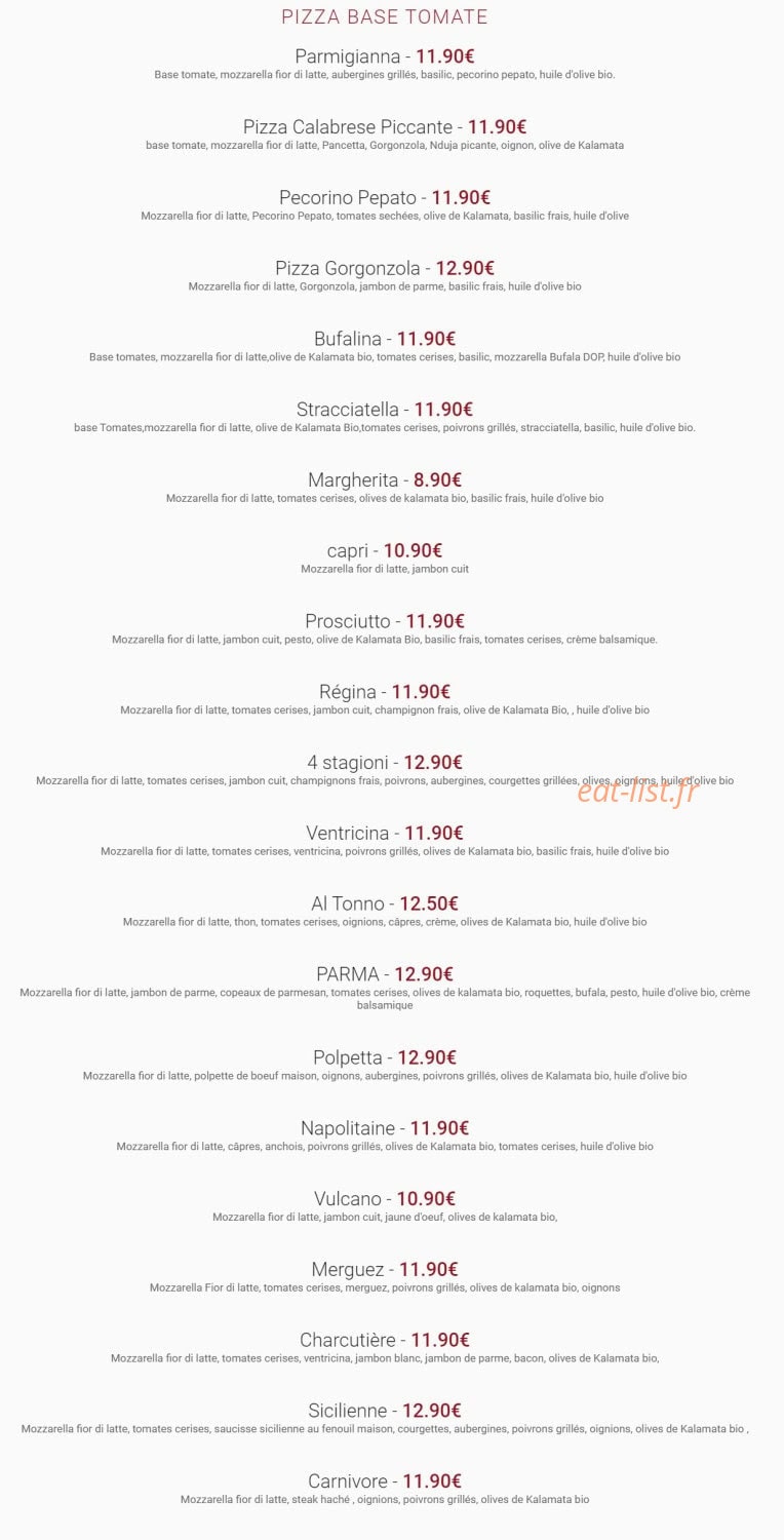 Pizza Nicolosi — carte page 2