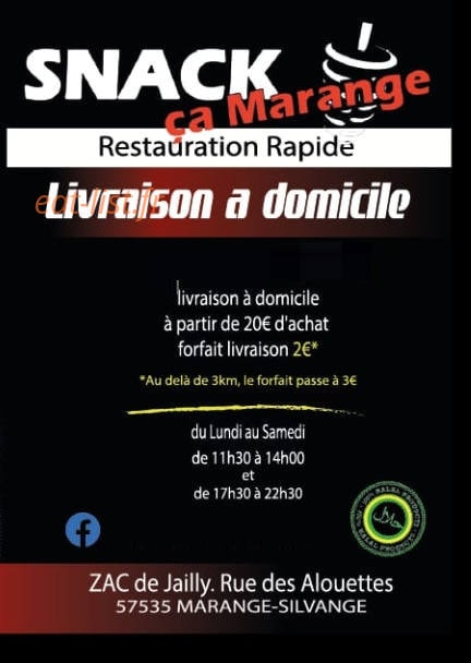 Snack Ca Marange — carte page 1