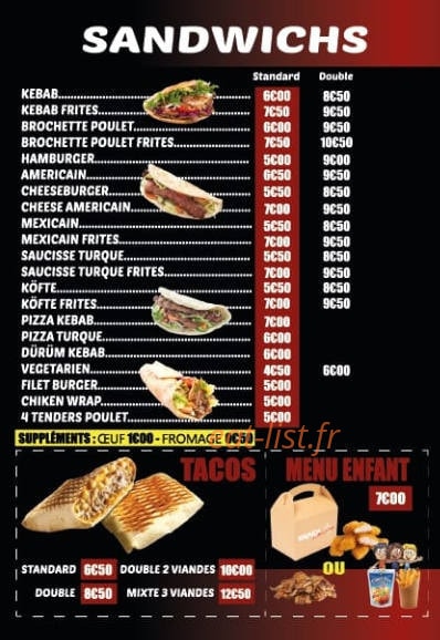 Snack Ca Marange — carte page 2