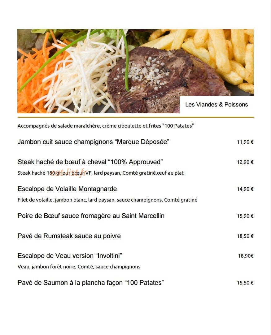 100 Patates — carte page 2