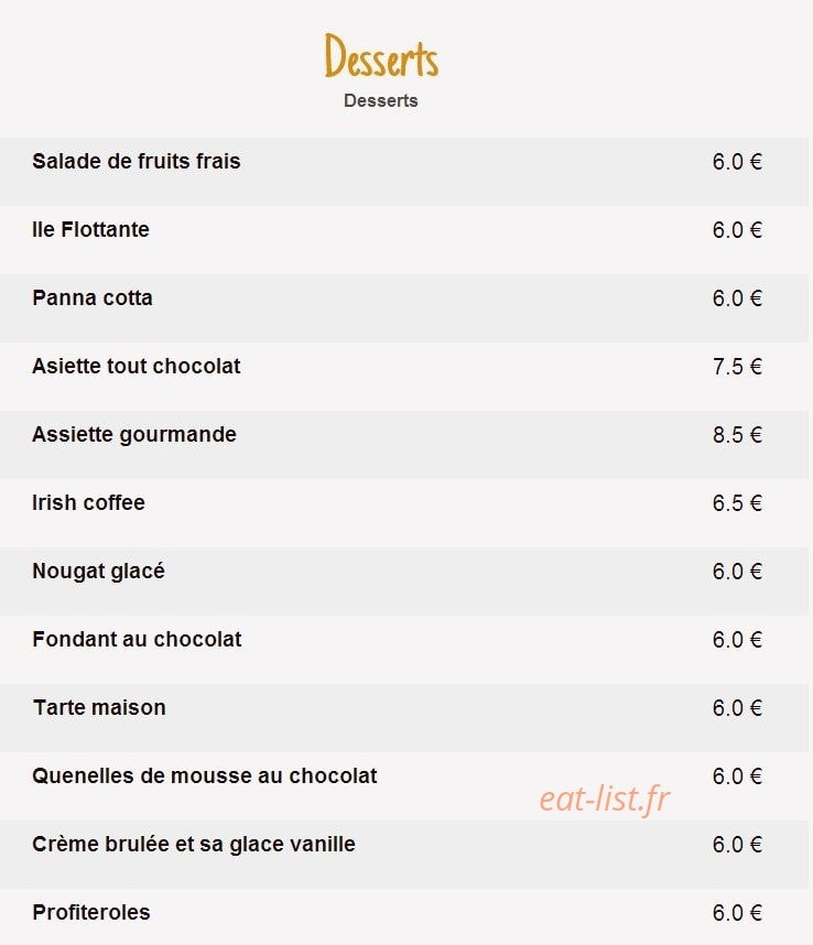 Chez Rosa — carte page 5