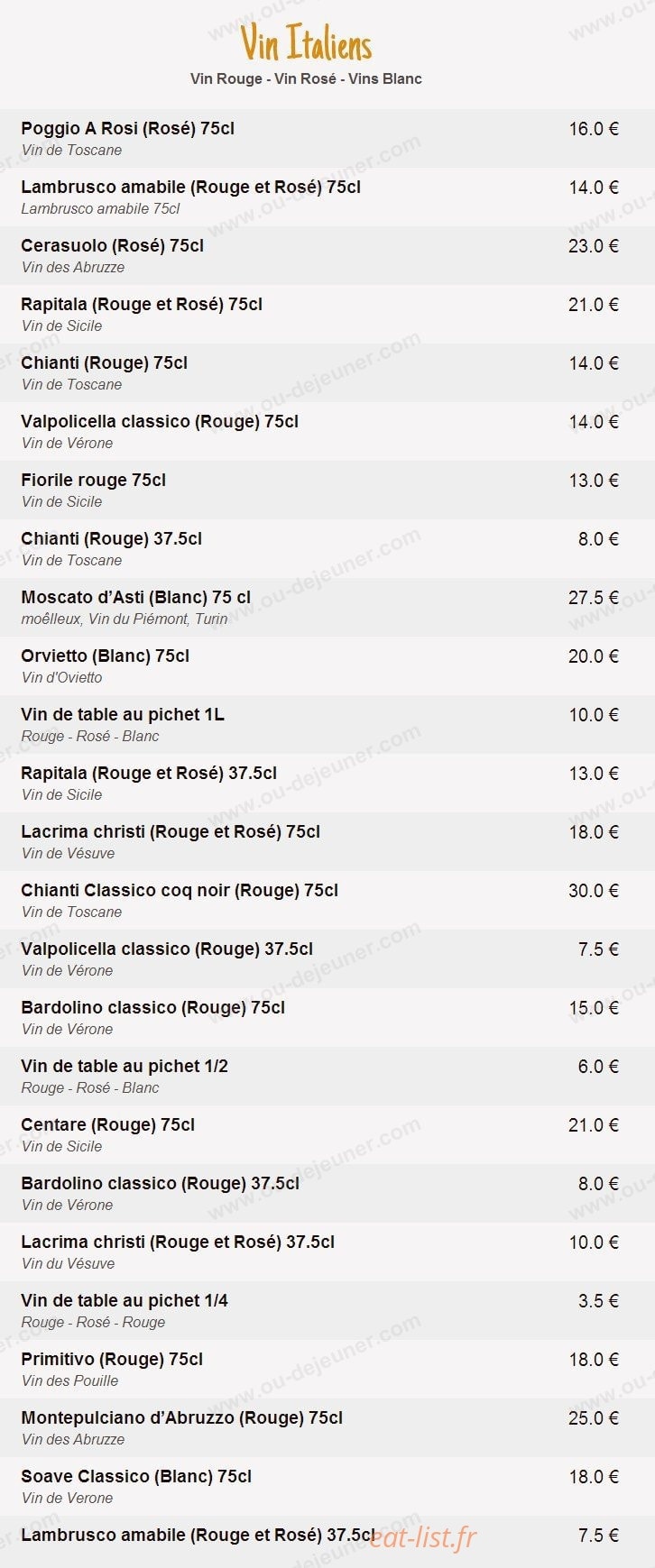 Chez Rosa — carte page 9