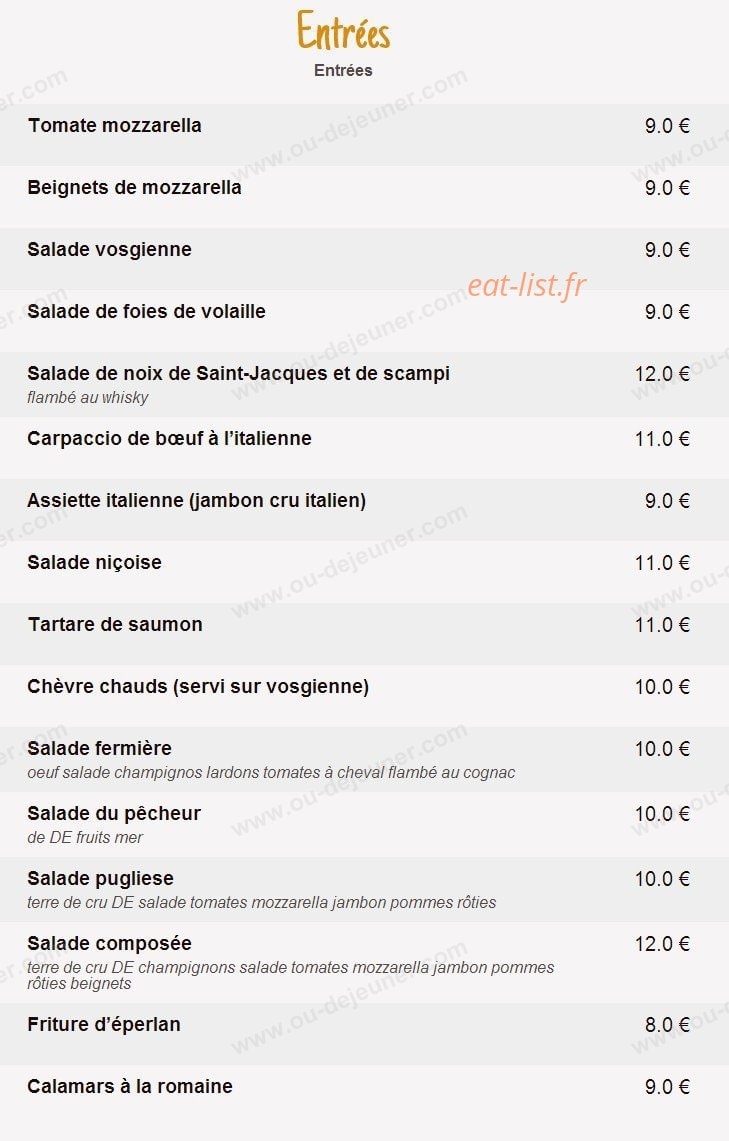 Chez Rosa — carte page 3