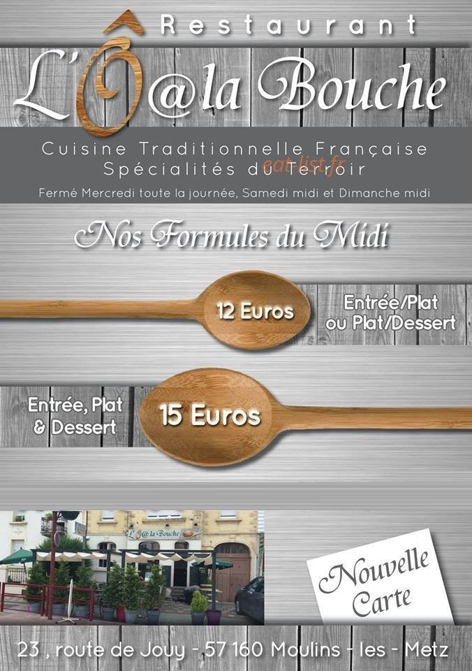 L'Ô à La Bouche — carte page 1