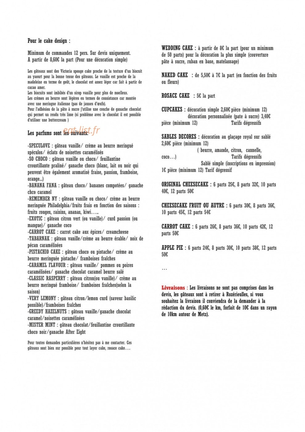 A cake idea — carte page 1