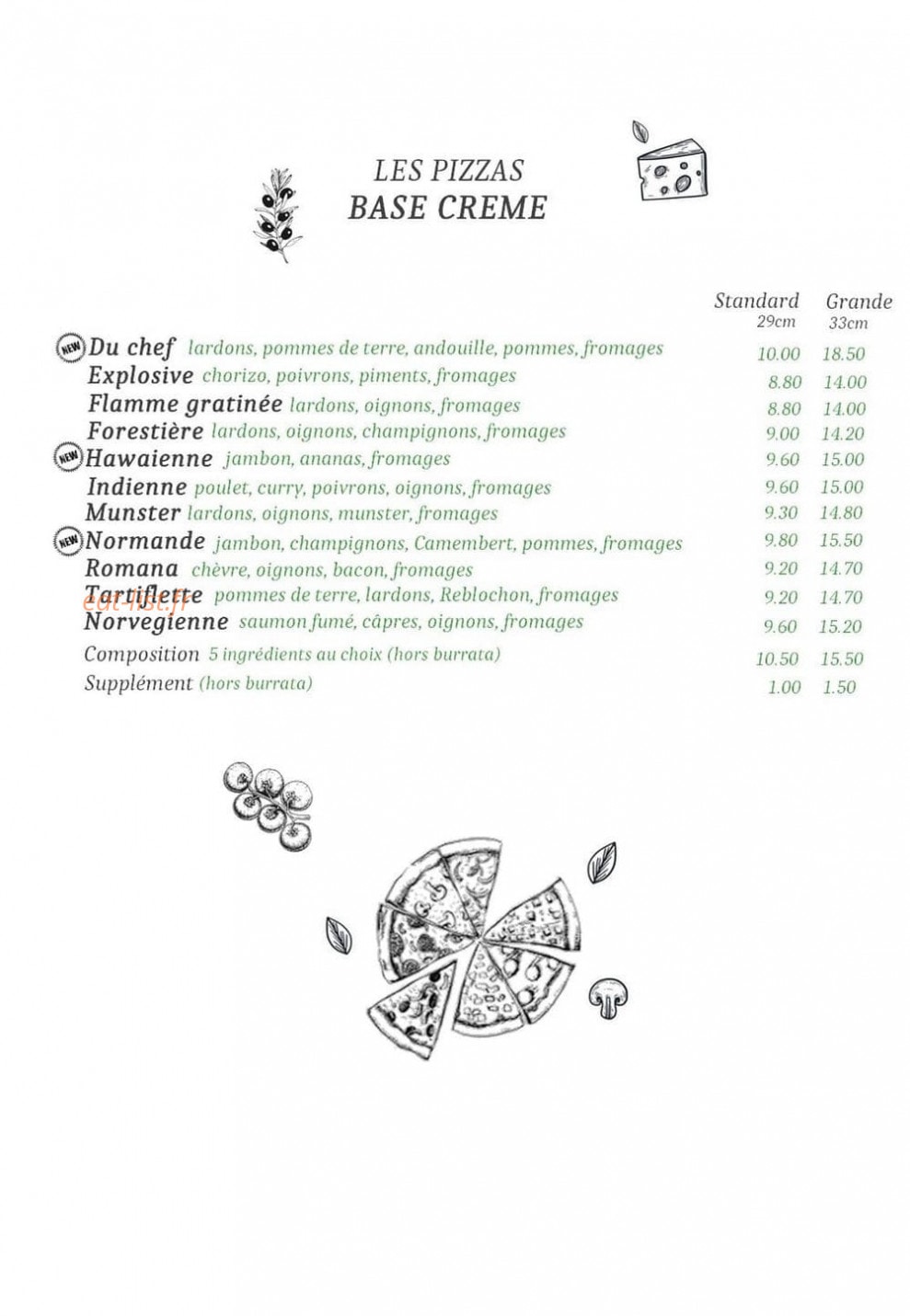 Pizzeria Tony — carte page 1