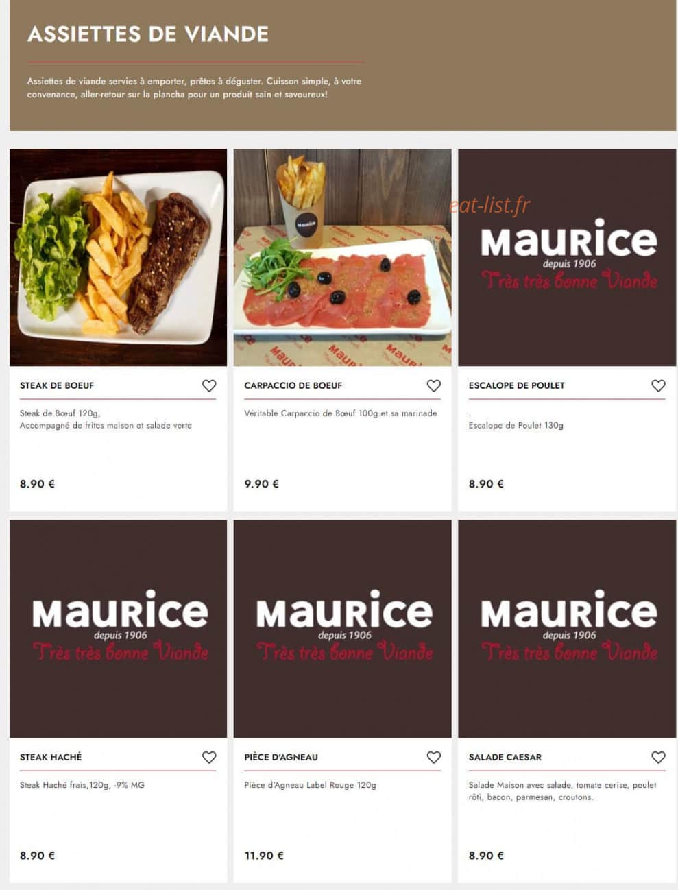 Boucherie Maurice — carte page 5