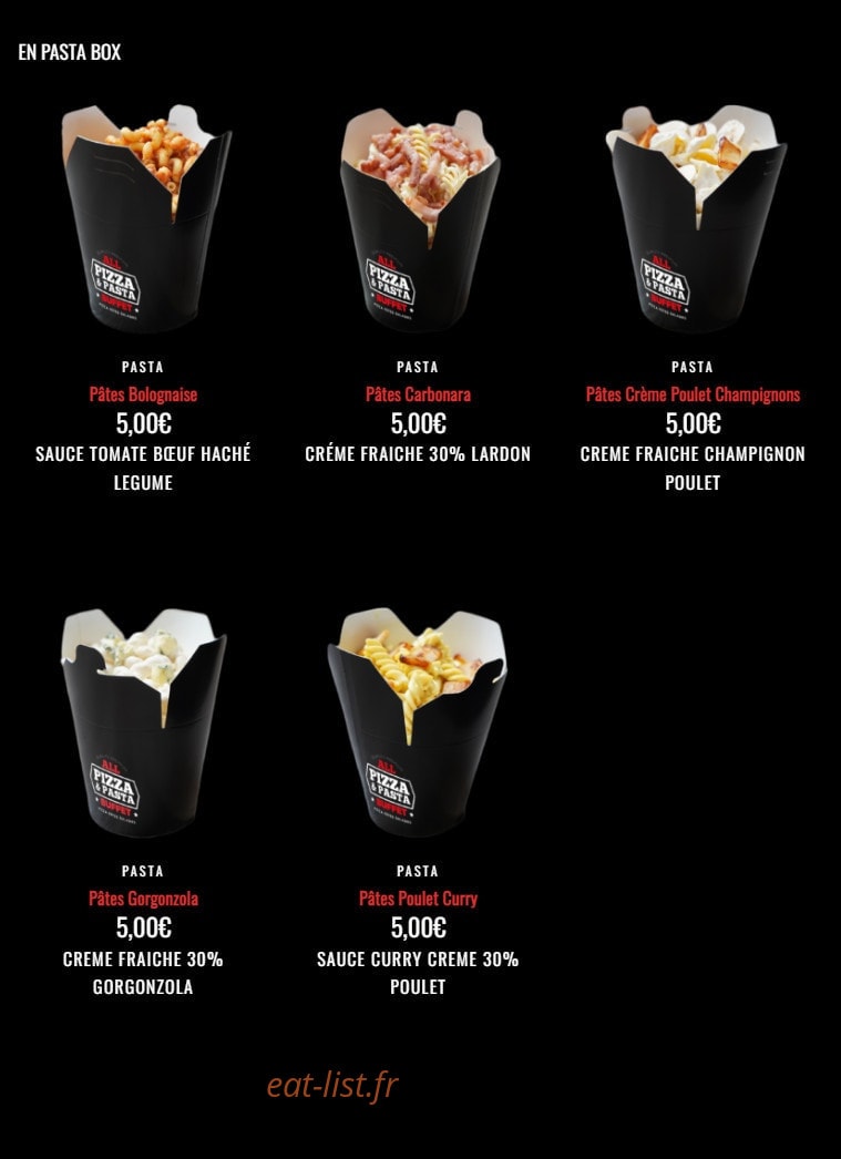 All Pizza & Pasta — carte page 7