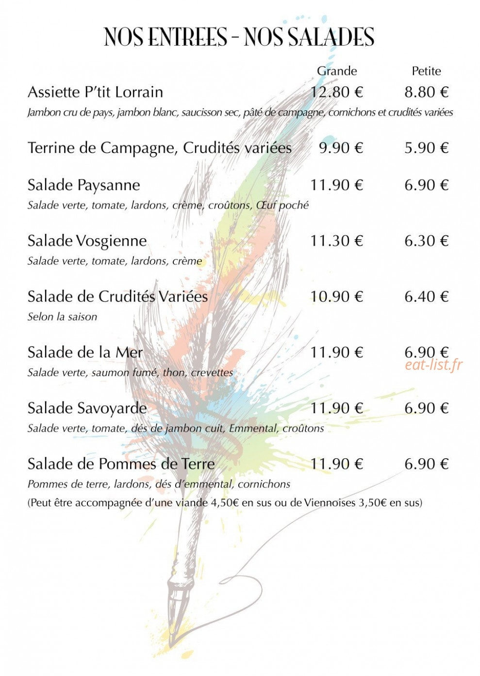 Au P'tit Lorrain — carte page 4
