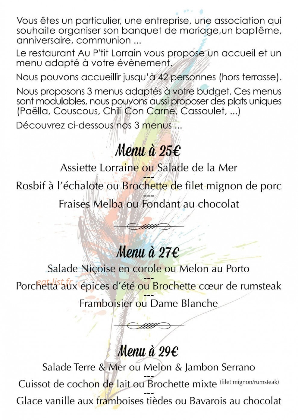 Au P'tit Lorrain — carte page 10