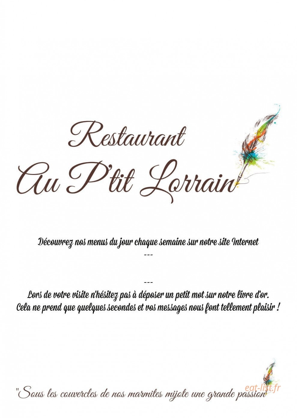 Au P'tit Lorrain — carte page 1