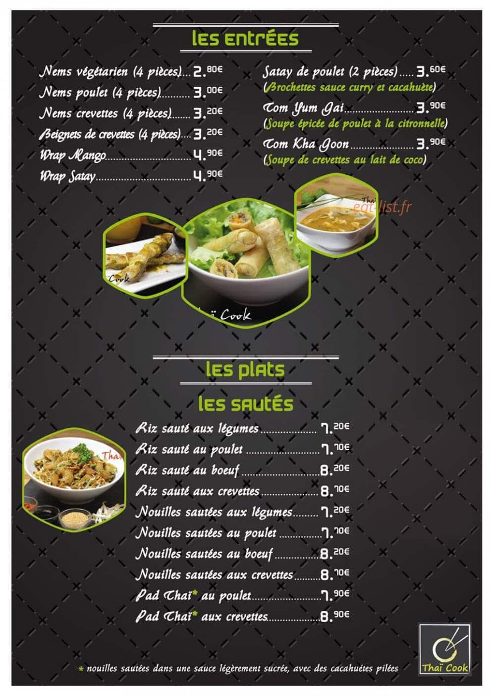 Thaï Cook — carte page 2