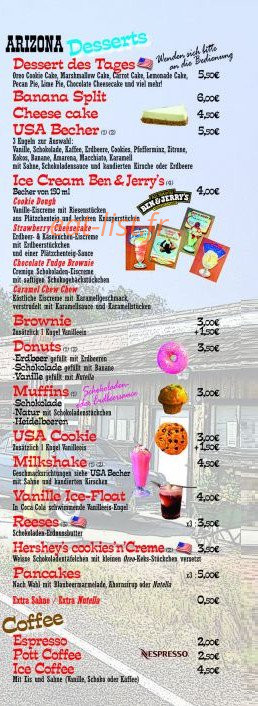 Arizona Diner — carte page 6