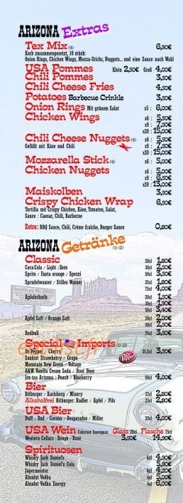 Arizona Diner — carte page 5