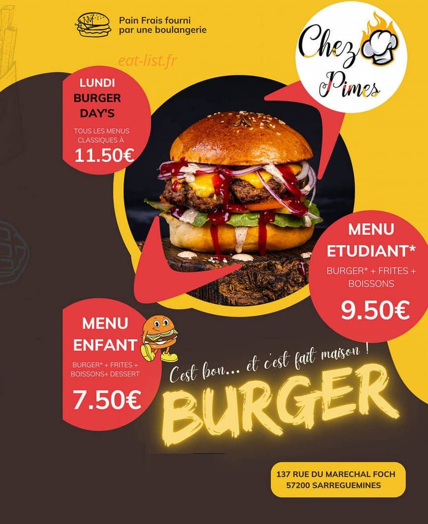 Chez Pimes — carte page 1