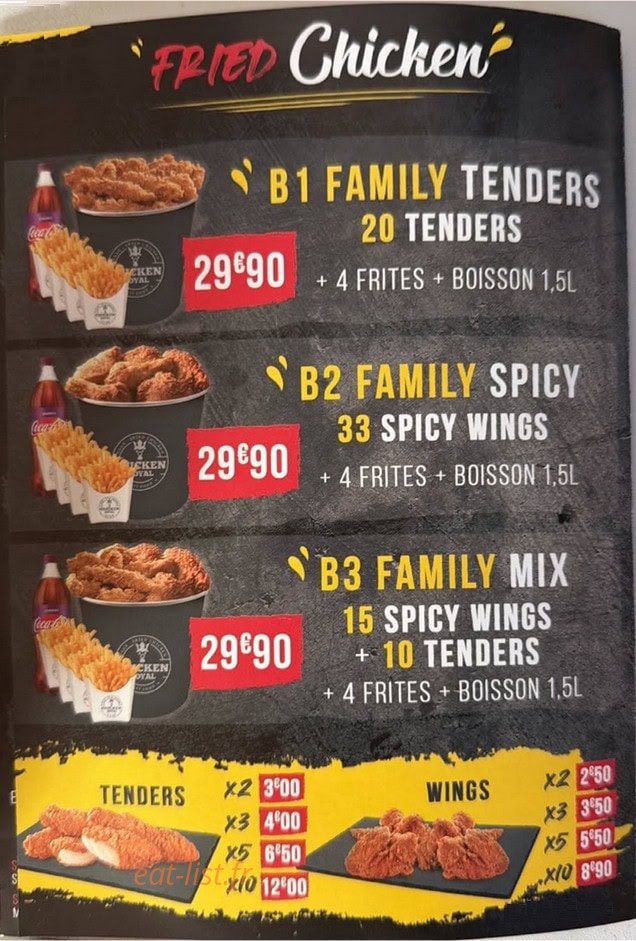 Chicken Royal — carte page 1