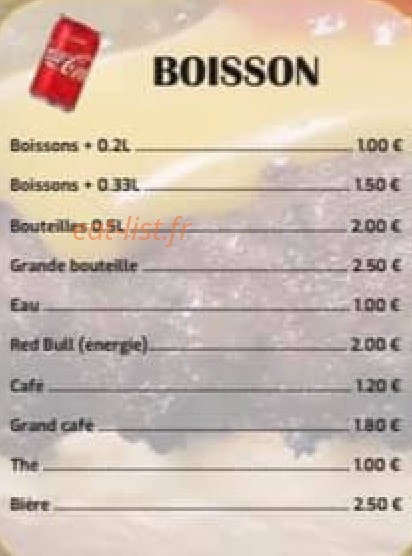 J&J Snack — carte page 7
