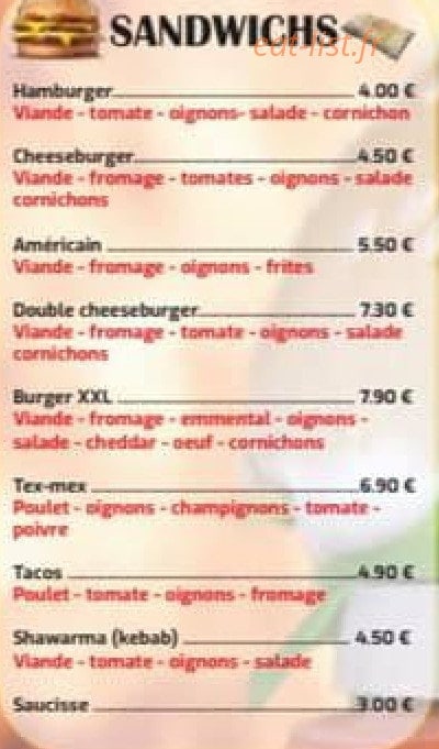 J&J Snack — carte page 4