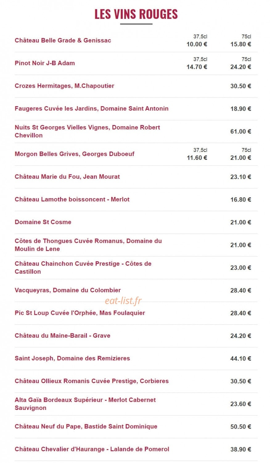 La Brasserie des Arts — carte page 7