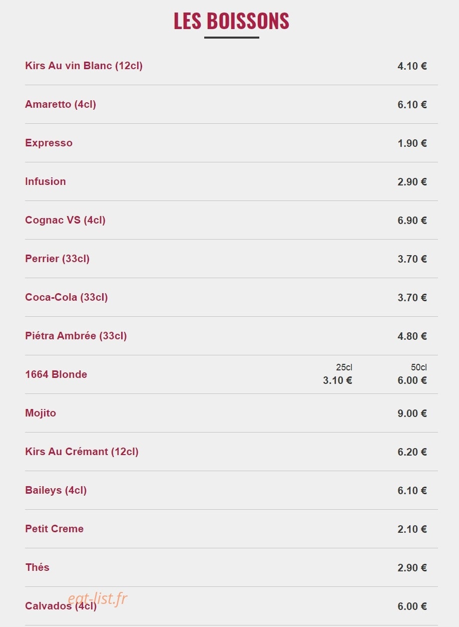 La Brasserie des Arts — carte page 8