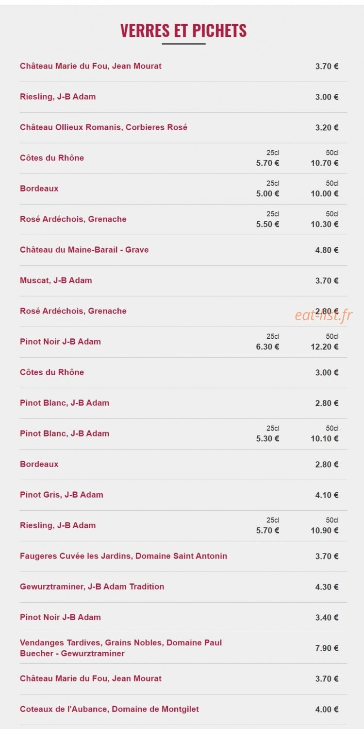 La Brasserie des Arts — carte page 5