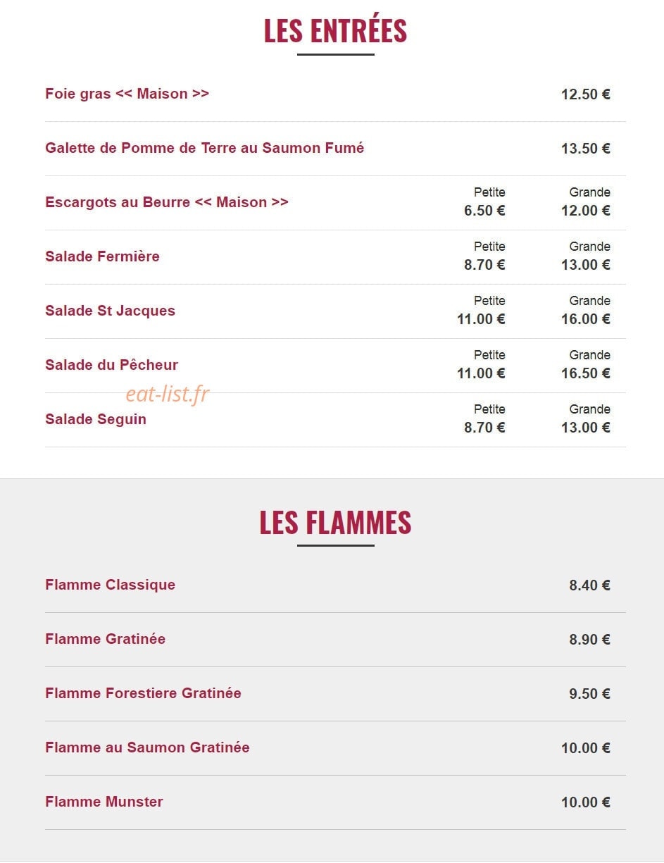La Brasserie des Arts — carte page 2