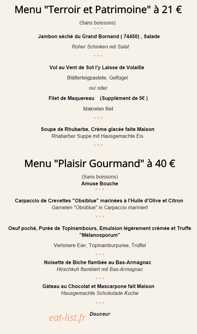 La Charrue d'Or — carte page 1