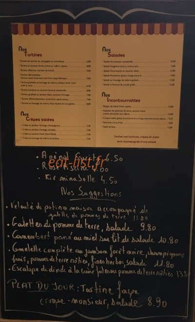 La Pause du Marché — carte page 1