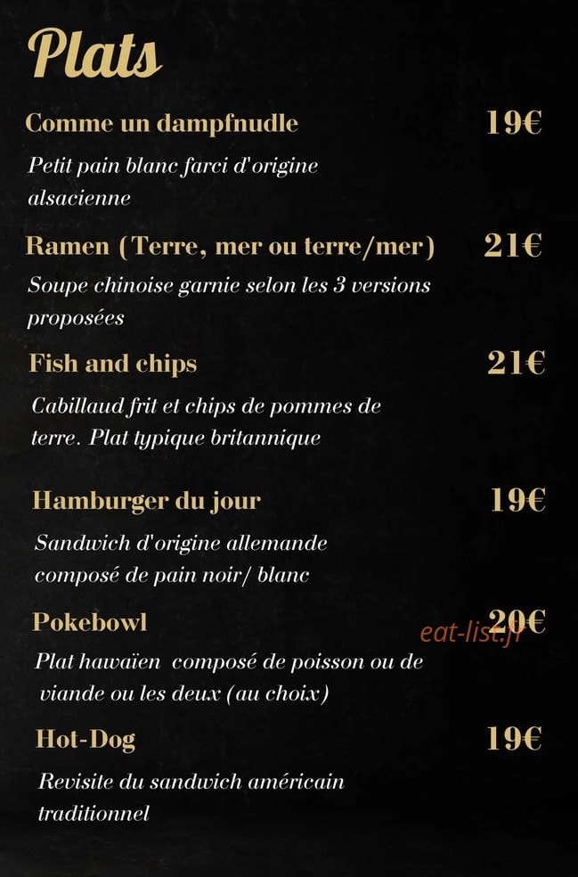 Le Comptoir du Chalet — carte page 2