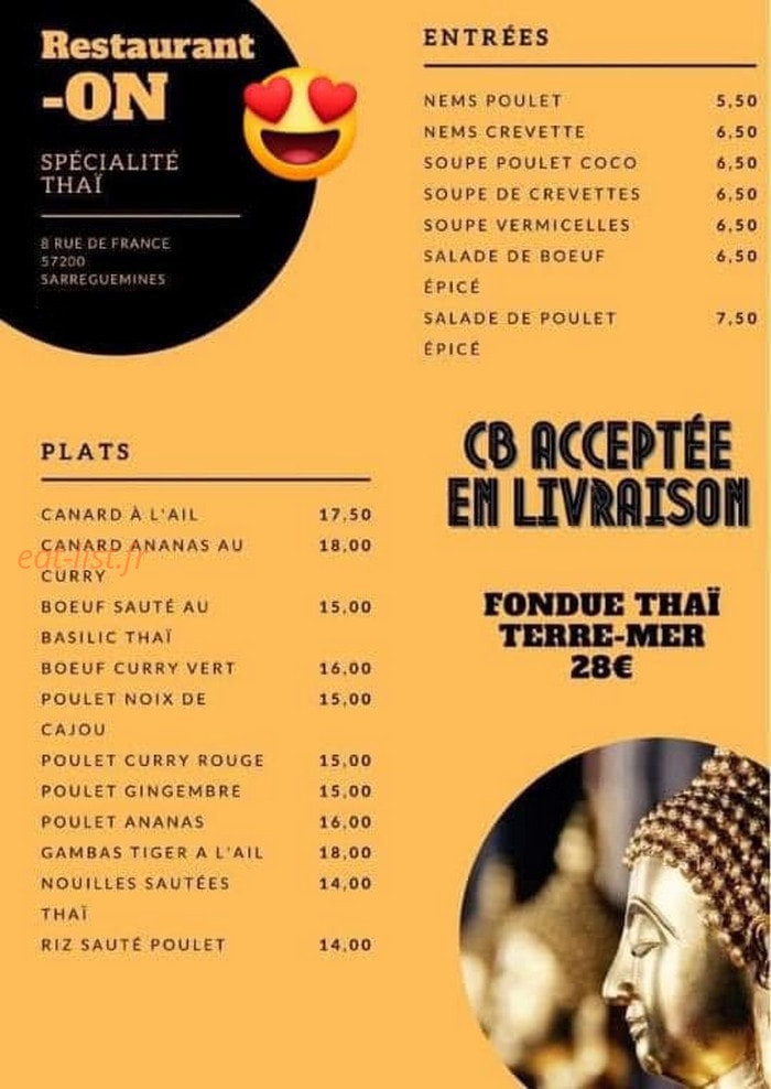 Restaurant - ON — carte page 1