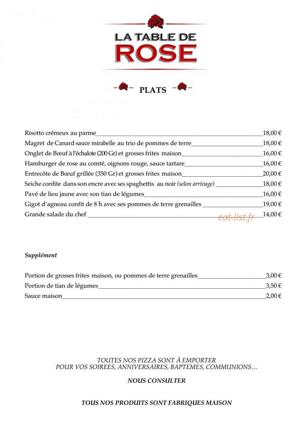 La table de Rose — carte page 2