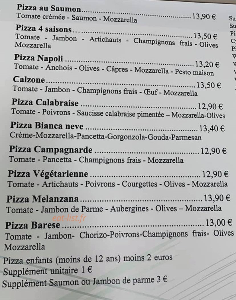 Carte et menu de La Romana à Maizieres les Metz — Les pizzas suite