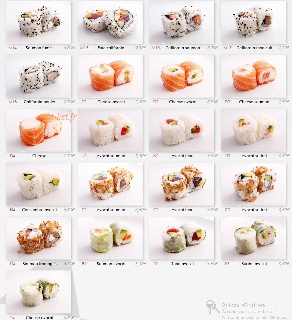Ayako sushi — carte page 3