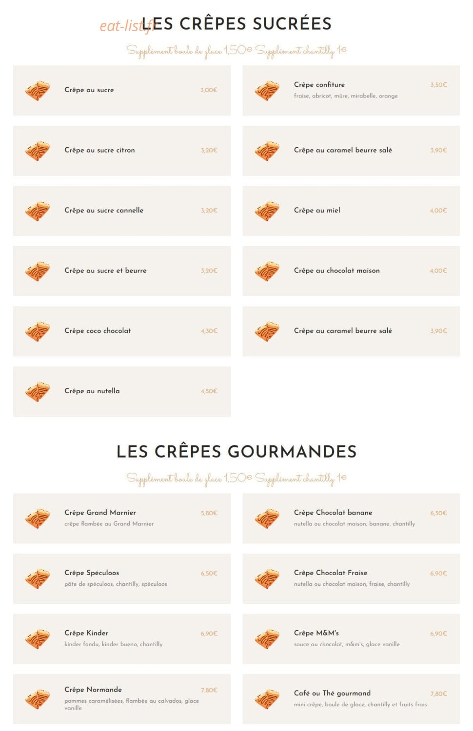 La Crêp'Rit — carte page 4
